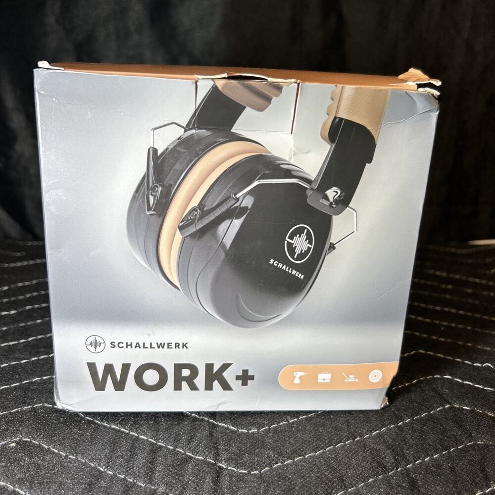 Schallwerk WORK+ Hearing Protection Earmuffs NRR 29dB SNR 32dB Black New